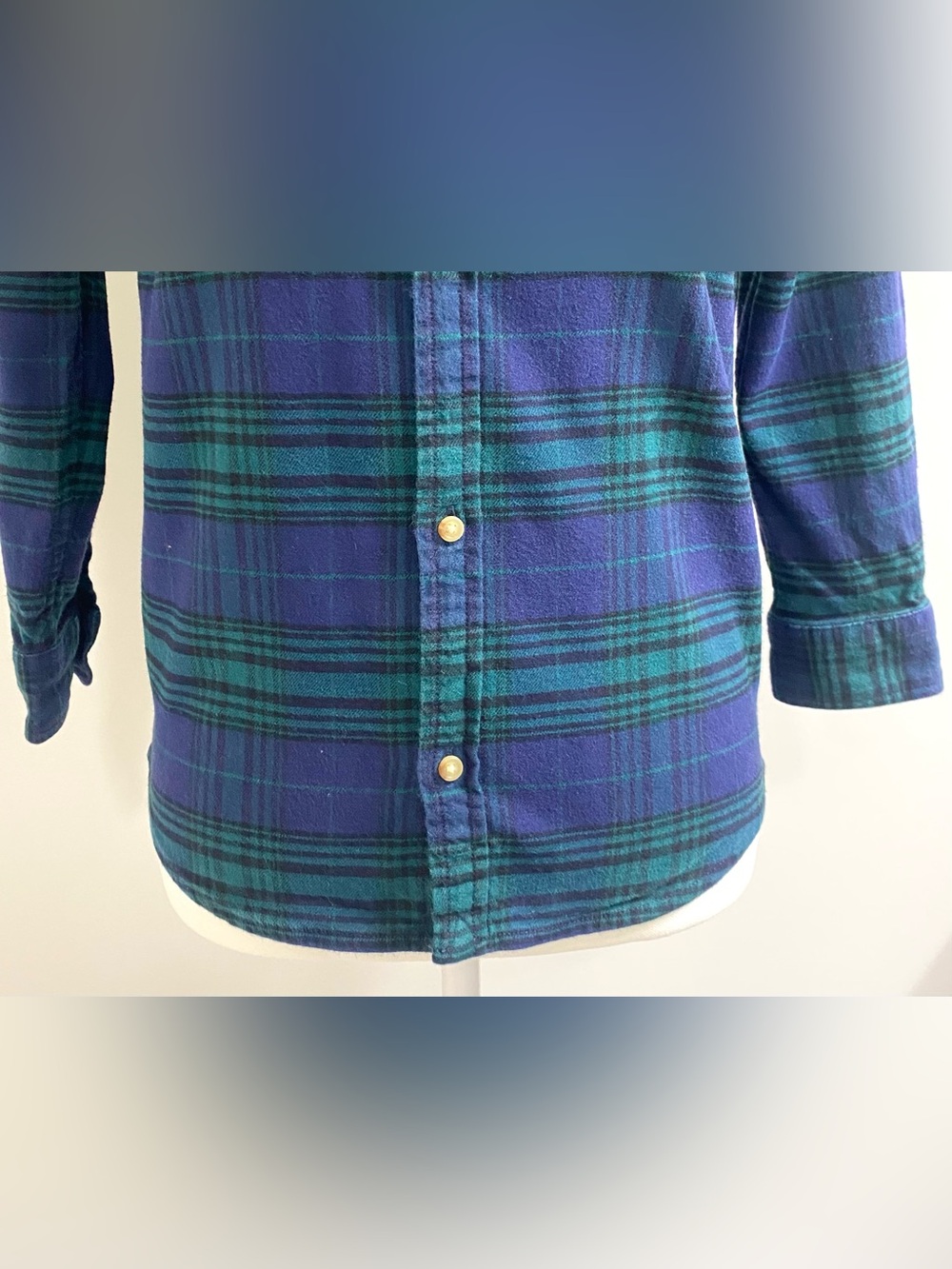Vineyard Vines Boy S Blue Green Plaid Flannel Button-Down Shirt Boho Fall Preppy - Picture 3 of 16